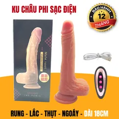 Dương vật Rung Lắc Thụt Ngoáy 18cm - Tặng gel 200ml