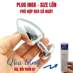 PLUG INOX (SIZE TO) KÍCH THÍCH TUYẾN TIỀN LIỆT - TẶNG GEL