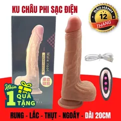 Dương vật Rung Lắc Thụt Ngoáy 20cm - Tặng gel 200ml
