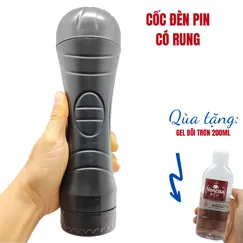 Âm đạo giả đèn pin có rung, dùng pin aaa. Tặng gel 200ml