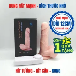 Dương vật hít tường RUNG loại NHỎ - dài 12CM - Tặng gel KY.