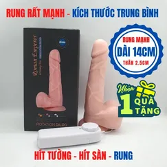 Dương vật hít tường RUNG dài 14CM - Tặng gel KY