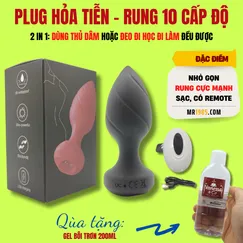 PLUG HỎA TIỄN 2 IN 1: RUNG 10 CẤP ĐỘ, TẶNG GEL BÔI TRƠN