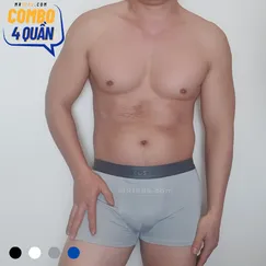 Combo 4 Quần lót đùi boxer nam vải siêu co giãn mềm mịn