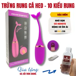 Trứng rung cá heo có remote, tặng gel bôi trơn
