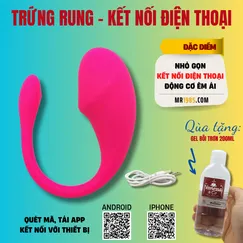 TRỨNG RUNG THIÊN NGA - KẾT NỐI ĐIỆN THOẠI QUA APP - TẶNG GEL