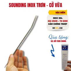 Que sounding dương vật inox trơn - 6mm