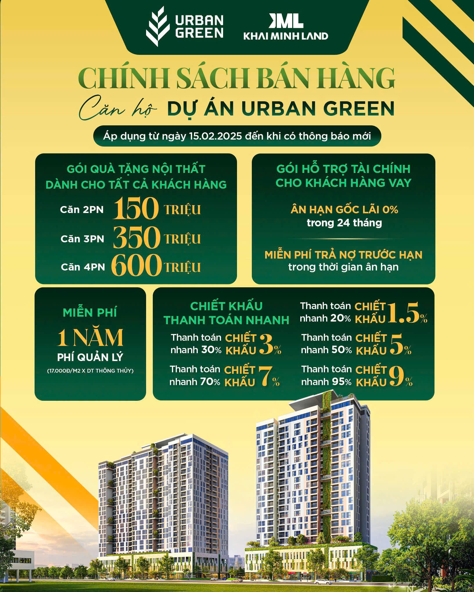 Chính sách bán hàng Urban Green Chính sách bán hàng Urban Green