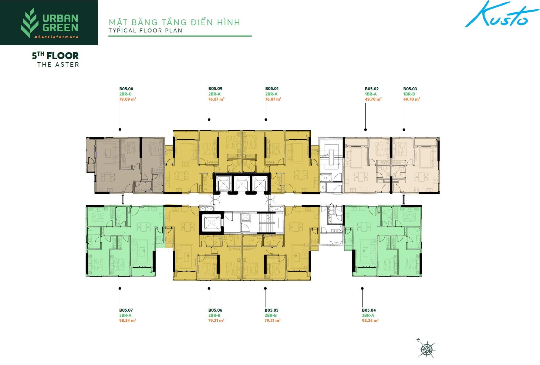 Mặt bằng căn hộ 2PN Urban Green Mặt bằng căn hộ 2PN Urban Green