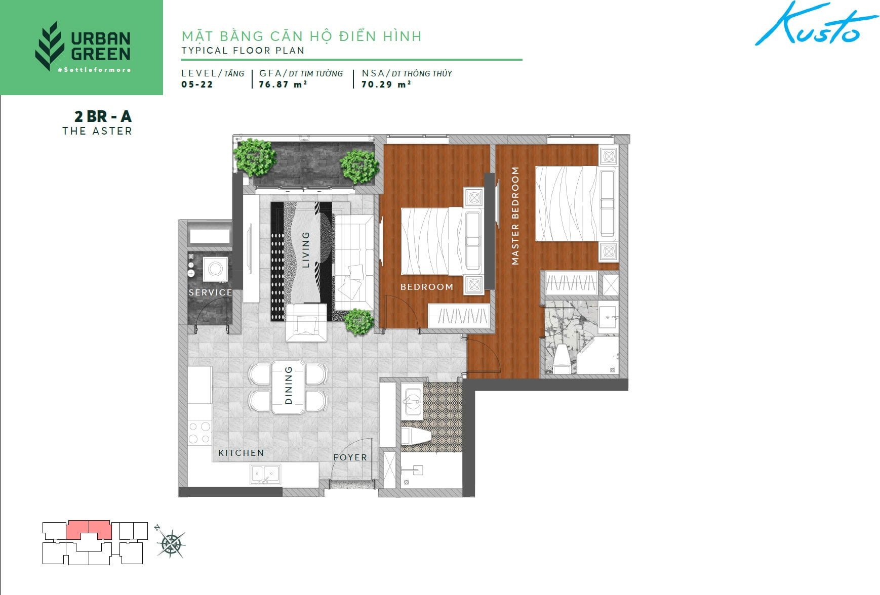 căn hộ 2pn urban green the Aster căn hộ 2pn urban green the Aster