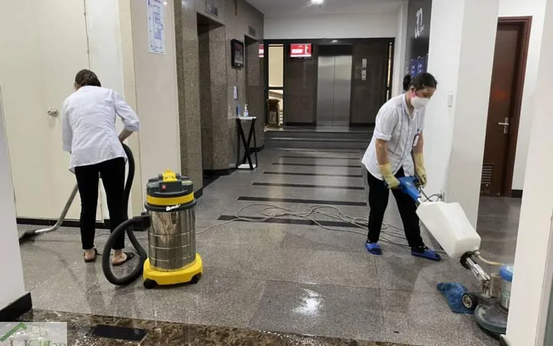 Dịch vụ chà sàn hành lang và hầm để xe sạch sâu, chống trơn trượt