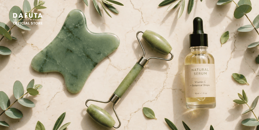 Combo thanh lăn và guasha massage đá tự nhiên dafuta