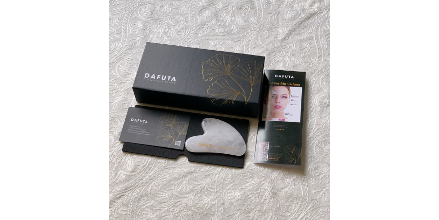 Gua sha thạch anh trắng Dafuta chất đá tự nhiên đạt chuẩn PNJ Lab