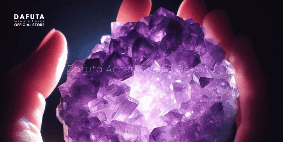 Đá thạch anh tím phát quang khi được chiếu ánh sáng