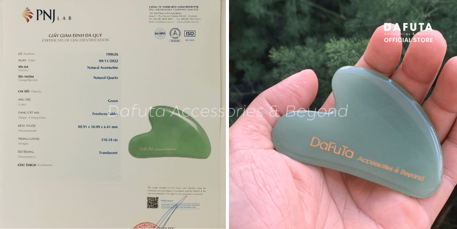 Đá Gua sha massage chính hãng Dafuta đá Aventurine tự nhiên