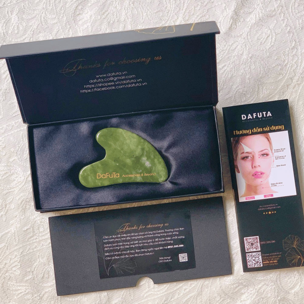 Đá Gua sha massage chính hãng Dafuta đá Serpentine tự nhiên