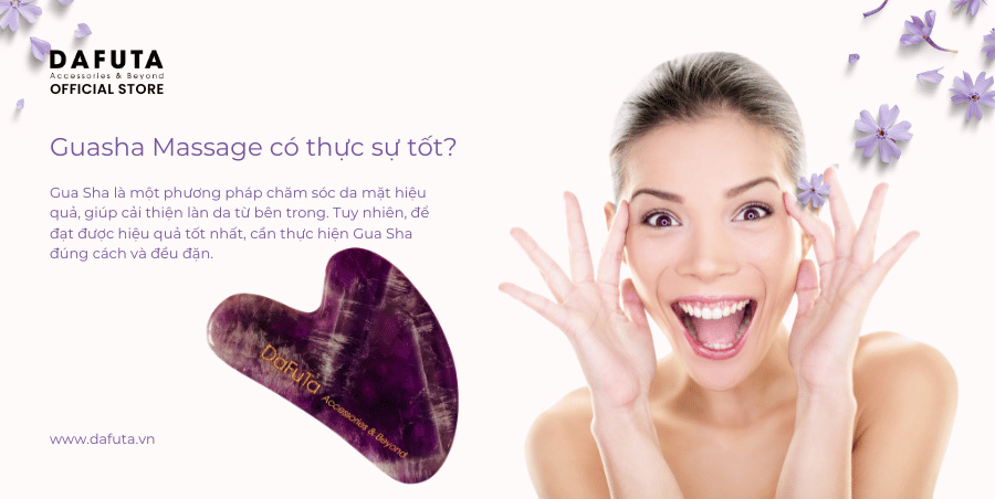 Gua sha massage chính hãng thạch anh tím tự nhiên Dafuta
