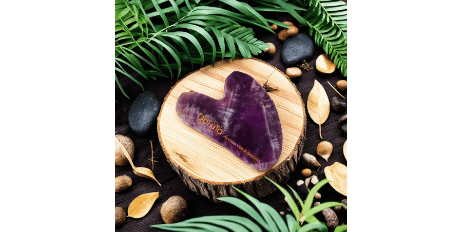 Guasha massage chính hãng thạch anh tím tự nhiên Dafuta