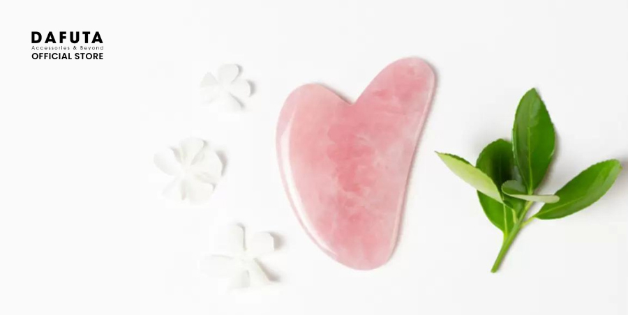 Đá Gua sha Massage thạch anh hồng chính hàng Dafuta