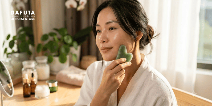 Lợi ích gua sha massage thạch anh aventurine tự nhiên