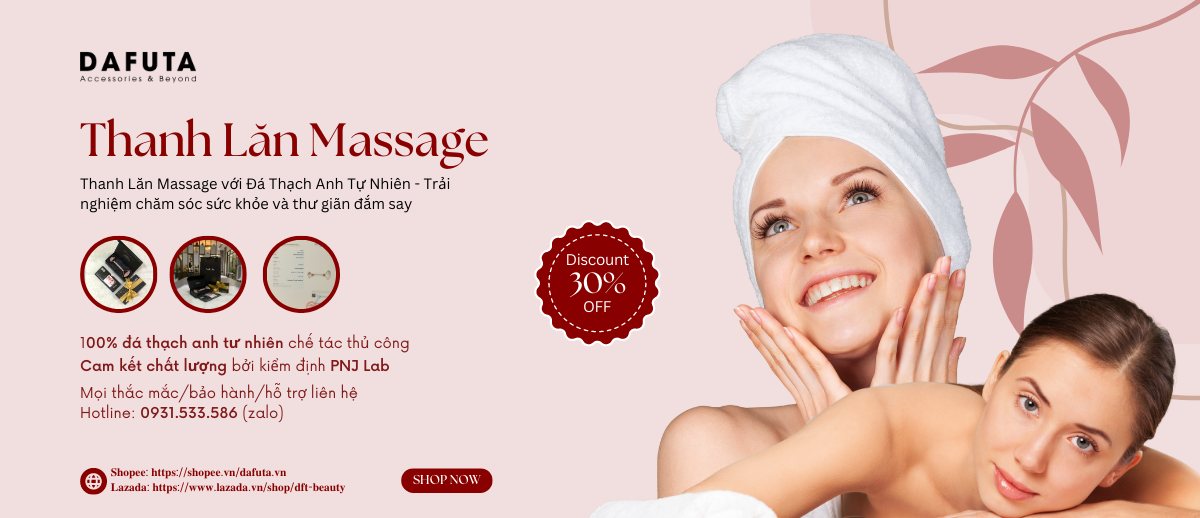 Thanh lăn massage đá thạch anh chính hãng Dafuta