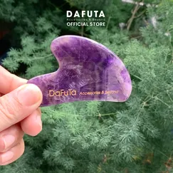 [Không Hộp] Đá Guasha Massage Thạch Anh Tím Tự Nhiên Dafuta Đạt Chuẩn PNJ Lab
