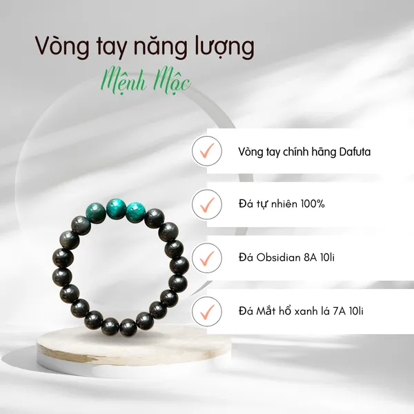 Vòng tay năng lượng theo Mệnh chất liệu đá tự nhiên