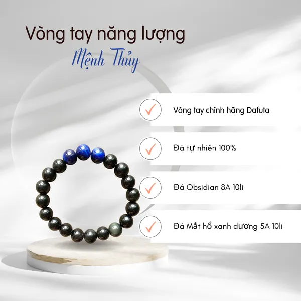 Vòng tay năng lượng theo Mệnh chất liệu đá tự nhiên