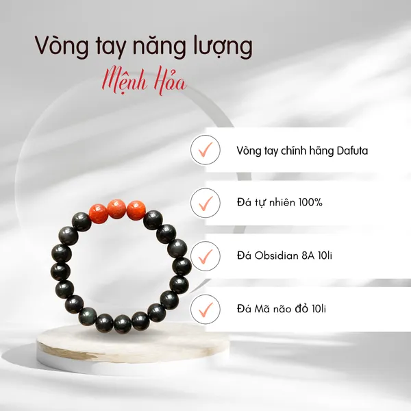 Vòng tay năng lượng theo Mệnh chất liệu đá tự nhiên
