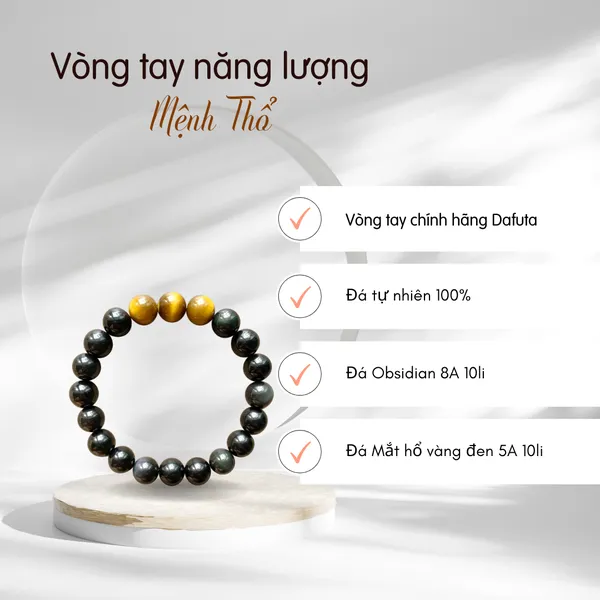 Vòng tay năng lượng theo Mệnh chất liệu đá tự nhiên