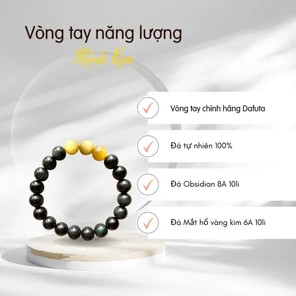 Vòng tay năng lượng theo Mệnh chất liệu đá tự nhiên