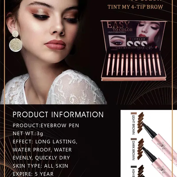 Chì Trang Điểm Mắt Kẻ Mày dạng sợi không thấm nước lâu trôi bền màu Tailaimei