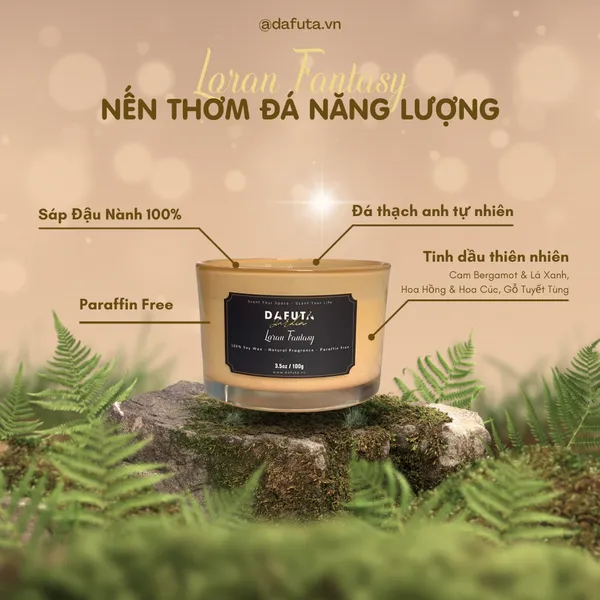 Nến thơm đá năng lượng tự nhiên Dafuta