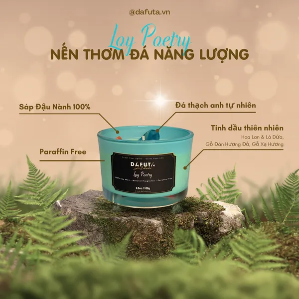 Nến thơm đá năng lượng tự nhiên Dafuta