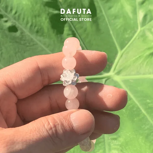 Vòng tay đá Thạch Anh Hồng cao cấp chất liệu tự nhiên