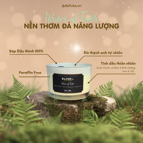 Nến thơm đá năng lượng tự nhiên Dafuta