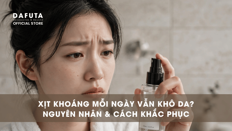 Xịt khoáng mỗi ngày vẫn khô da. Nguyên nhân và cách khắc phục