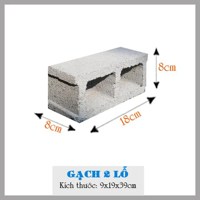 Gạch Block Móng 2 Lỗ