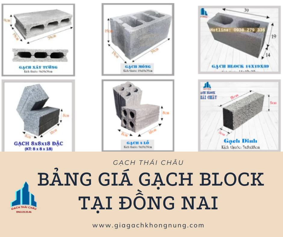 BẢNG GIÁ GẠCH BLOCK TẠI ĐỒNG NAI