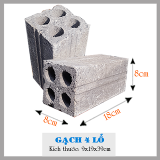 Gạch Block 4 Lỗ 8x8x18