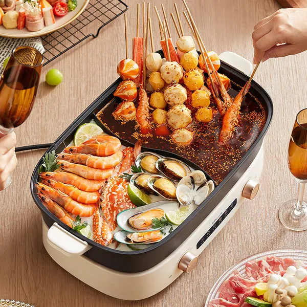 Nồi lẩu điện uyên ương 2 khay 6.5L Bear DHG-D65B1