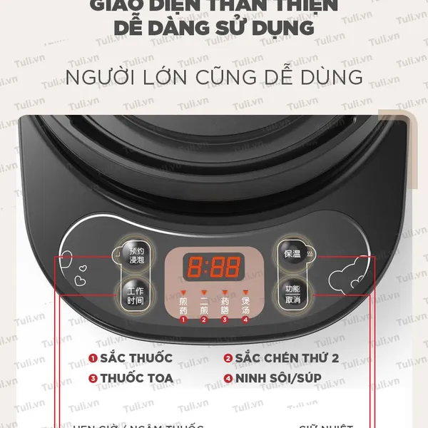 Ấm sắc thuốc 3L Bear JYH-C30A1