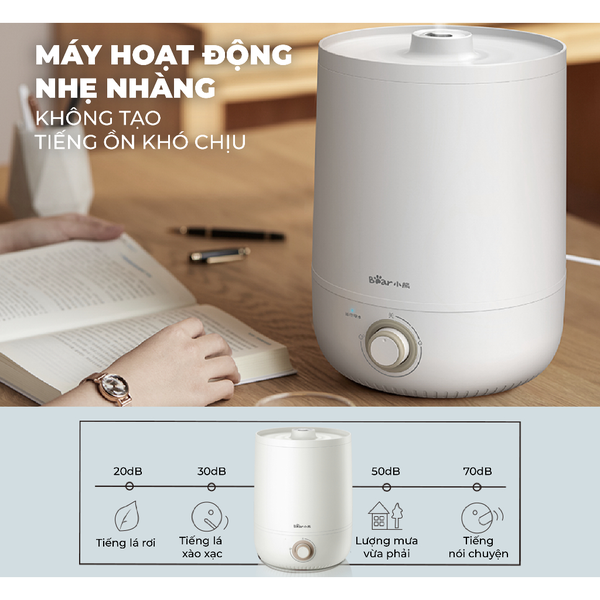 Máy phun sương tạo ẩm không khí Bear JSQ-C45U1, dung tích 4.5L, công suất lớn, không ồn, bảo hành 18 tháng