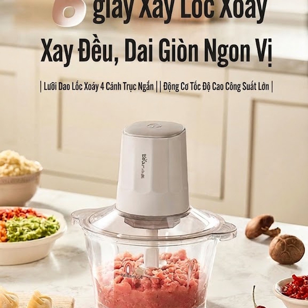Máy Xay Thịt 1.8L Bear FCH-H036CF (QSJ-E03T2), 300W, Xay Cá, Thực Phẩm, Tỏi Ớt Đa Năng, Bảo Hành 18 tháng