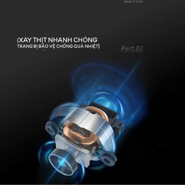 Máy Xay Thịt Đa Năng 1.8L Bear FCH-H026LQ, 300W, Cối Thủy Tinh Xay Rau Củ Sinh Tố Nhuyễn,BH 18 Tháng