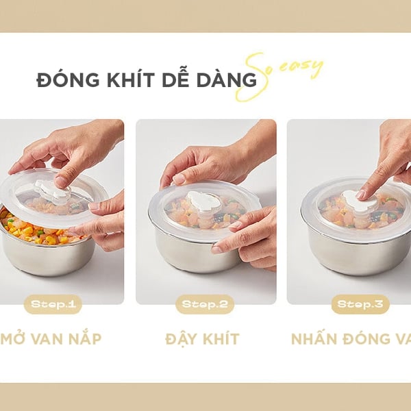 Hộp đựng cơm văn phòng inox BEAR LB-4H15W, cắm điện nấu/hấp/hâm nóng thức ăn,BH 18 tháng