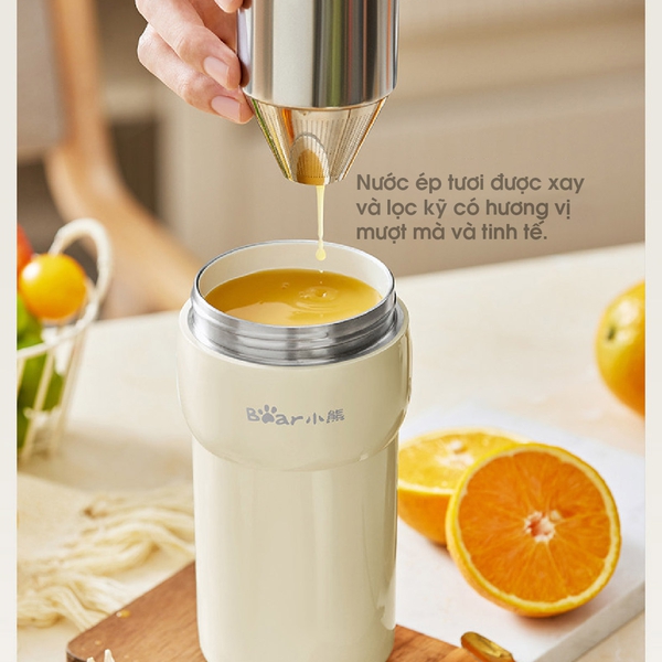 Máy Xay Sinh Tố 10 Lưỡi Tích Điện BEAR BL-5H06G(LLJ-K06F7), 0.3L, 50W, Xay Trái Cây, Đá Viên Nhỏ, BH 18 tháng