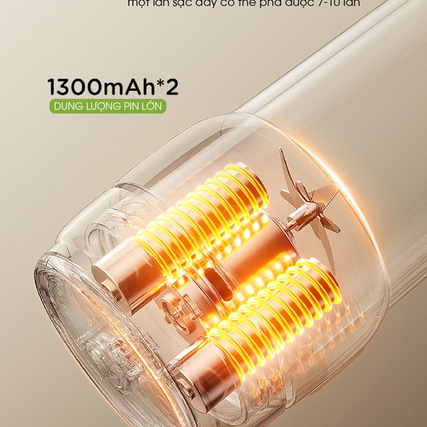Máy Xay Sinh Tố 10 Lưỡi Tích Điện BEAR BL-5H06G(LLJ-K06F7), 0.3L, 50W, Xay Trái Cây, Đá Viên Nhỏ, BH 18 tháng