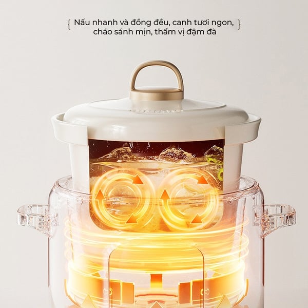 Nồi Nấu Chậm Dung Tích 2L Bear SC-4H20Q (DDG-E20M1), Đa Năng Hầm Ninh, Chưng Yến, Kho, Có Giữ Ấm, BH 18 Tháng