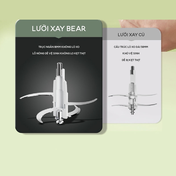 Máy xay thịt đa năng Bear FCH-H036DG, 2L, 300W, Chuyên xay cá, hành, tỏi,xả,ớt, rau củ, đá, BH 18 tháng